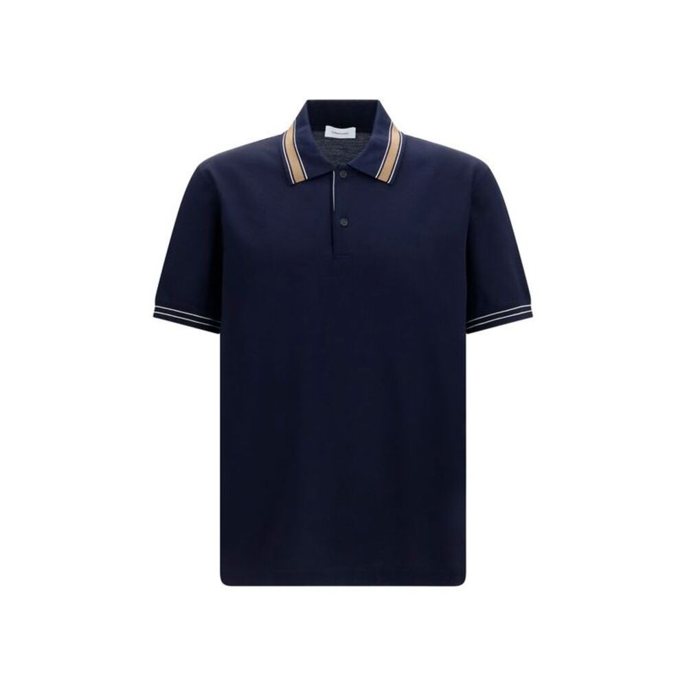 Ferragamo Blue Cotton Polo Men's Shirt